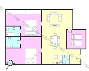 Abloom Executive Service Apartments（アブルーム エグゼクティブ サービスアパート） 3ベッドルーム 180〜210㎡ レイアウト画像