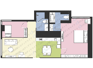 Aspira Tropical Thonglor（アスピラ トロピカル トンロー） 2ベッドルーム 80㎡ レイアウト画像