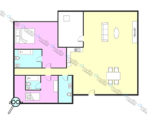 Georgetown Court 38（ジョージタウン コート 38） 2ベッドルーム 120㎡ レイアウト画像