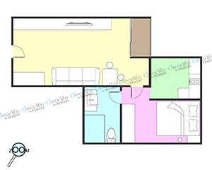 Glory Sukhumvit 31（グローリー スクンビット 31） 1ベッドルーム 40㎡ レイアウト画像