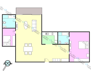 Hope Land Executive Serviced Apartment  Sukhumvit 24（ホープランド エグゼクティブ サービス アパートメント スクンビット 24） 2ベッドルーム 95〜112㎡ レイアウト画像