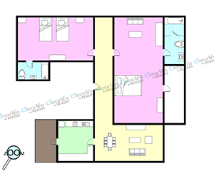 Krung Thep Thani Tower（クルンテープ タニ タワー） 2ベッドルーム 190㎡ レイアウト画像