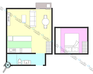 Ramada Plaza by Wyndham Sukhumvit 48（ラマダ プラザ バイ ウィンダム スクンビット 48） 1ベッドルーム 35〜54㎡ レイアウト画像