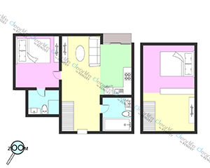 Ramada Plaza by Wyndham Sukhumvit 48（ラマダ プラザ バイ ウィンダム スクンビット 48） 2ベッドルーム 66〜78　㎡ レイアウト画像