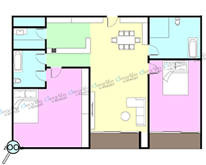 Silom Residence（シーロム レジデンス） 2ベッドルーム  レイアウト画像