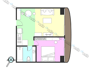 SP Mansion（エス ピー マンション） 1ベッドルーム 80㎡ レイアウト画像