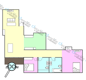 The Willows Apartment （ザ ウィローズ アパートメント） 2ベッドルーム 113㎡ レイアウト画像