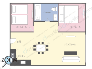 2ベッドルーム 108〜172㎡ レイアウト画像